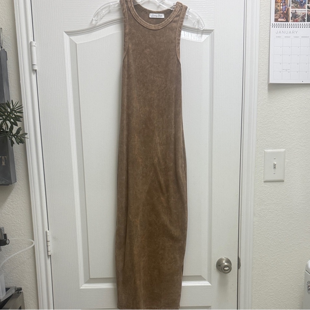 Brown Sleeveless Maxi Dress